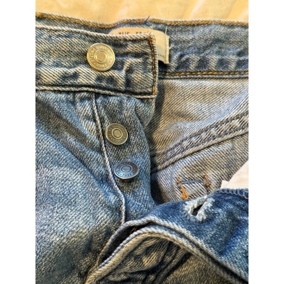 Free People We The Free Shorts Women 28 Blue Distressed Denim Cutoff Festival - Picture 7 of 8